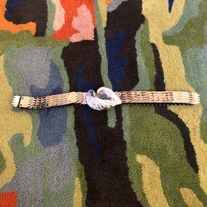 Vintage 1980s flexible metal leaf belt